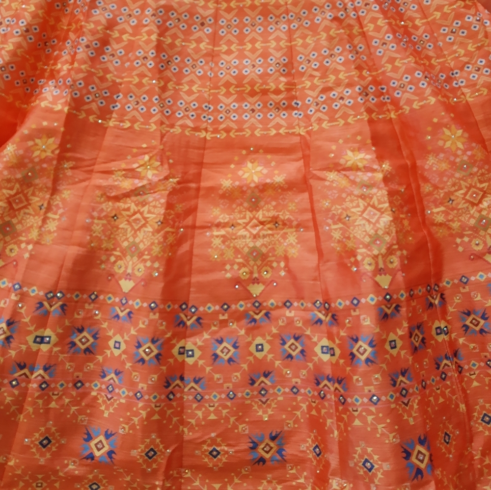 Silk Printed Anarkali With Netted Dupatta - image 4